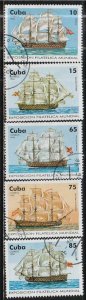 1996 Cuba - Sc 3742-6 - used VF - 5 single - Cuban Sailing Ships