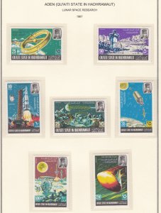 Aden Qu'aiti State MI # 115A-121A, Lunar Space Research, Mint NH