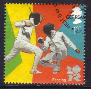 GB 2011 QE2 1st Olympic & Paralympics Fencing Ex Fdc SG 3201 ( H645 )