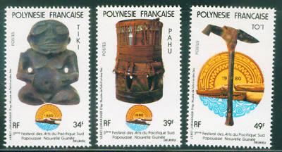 FRENCH POLYNESIA Scott 334-336  MNH** 1980 ART set