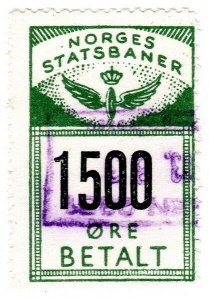 (I.B) Norway Railway : State Railway 1500 Øre