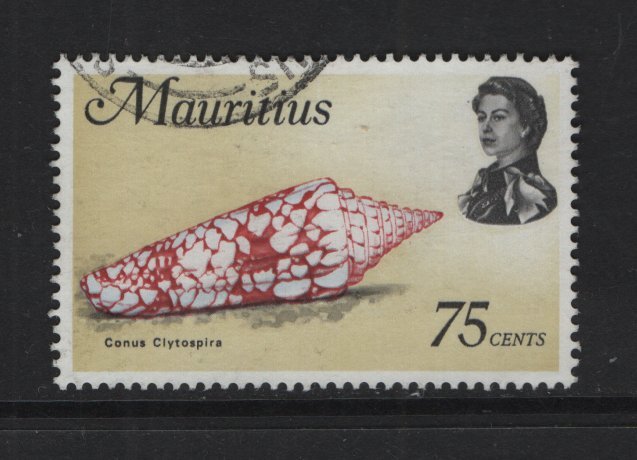 Mauritius  #352  used   1969  marine life  75c