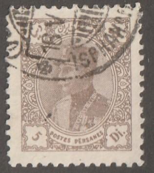 Persian stamp, Scott# 771, used hinged, 5d olive brown, great margins, L-121