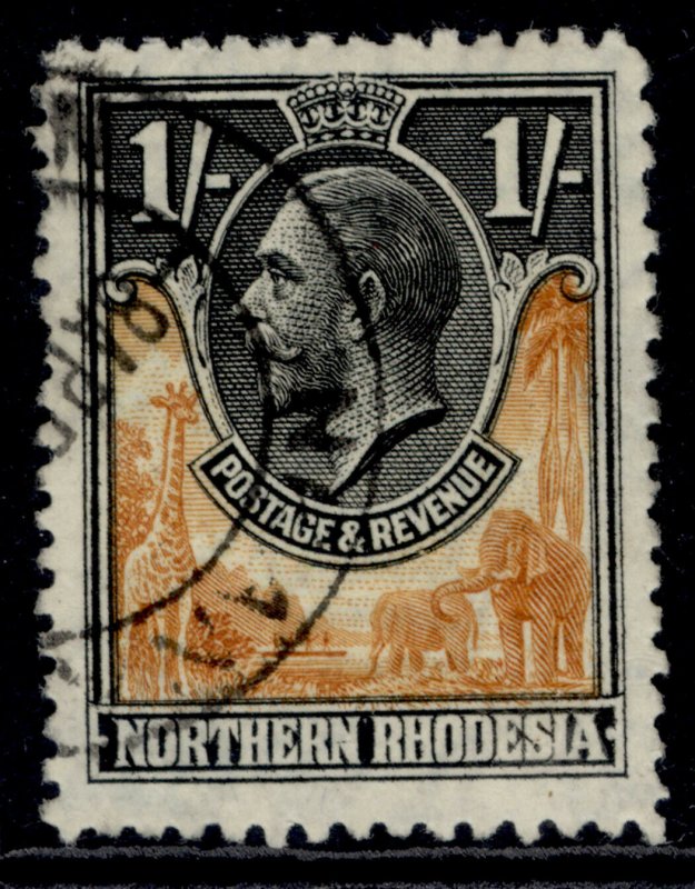 NORTHERN RHODESIA GV SG10, 1s yellow-brown & black, FINE USED.