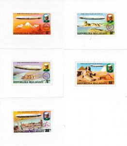 Malagasy # 545-548, C159, Zeppelin 75th Anniversary, Mini Sheets