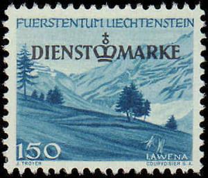 1947 Liechtenstein #O30-O36, Complete Set(7), Never Hinged