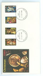 Australia  927-930 1984 Christmas/stained glass windows (partial set of four out of five) on an unaddressed cacheted FDC with a