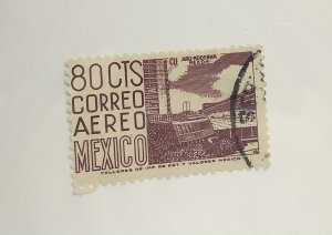 Mexico 1955  Scott  C220f used - 80c,  Mexico City University’s Stadium