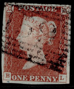 GB QV SG8, 1d red-brown, FINE USED. Cat £35. BL 