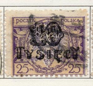 Poland 1921-1924 Early Issue Fine Used 10T. Surcharged 190775