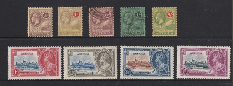 Antigua a small M&U lot of KGV