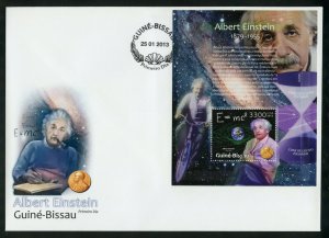 GUINEA BISSAU 2013 ALBERT EINSTEIN SOUVENIR SHEET FIRST DAY COVER