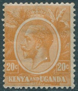 Kenya Uganda and Tanganyika 1922 SG83 20c orange KGV MH (amd)