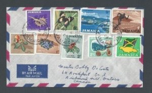 Jamaica 9 Stamps On Airmail Cover 