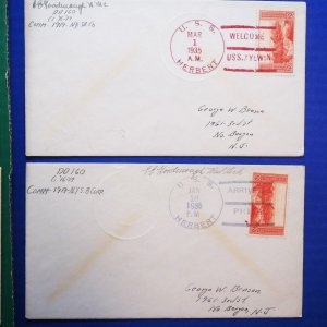 USS Herbert CV-2 Destroyer 1930s Lot of 12 Naval Navy Ship Cancel Covers