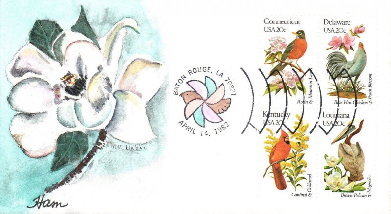 #1953-2002 Birds - Flowers Ham FDC Set