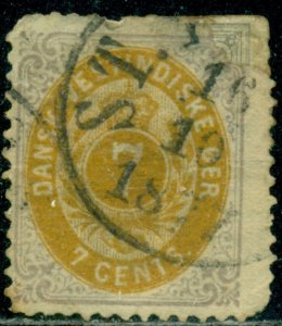 DANISH WEST INDIES, SCOTT # 9, USED, TRIMMED PERFS AT TOP, GREAT PRICE!