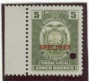 ECUADOR; Early 1900s Fiscal Revenue issue fine MINT SPECIMEN issue