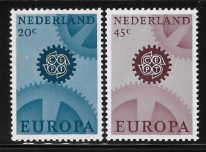 Netherlands 1967 Europa Sc 444-445 MNH A1766