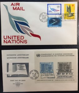 United Nations #85,145,754,755,C8,C9,C10 FDCs LOT