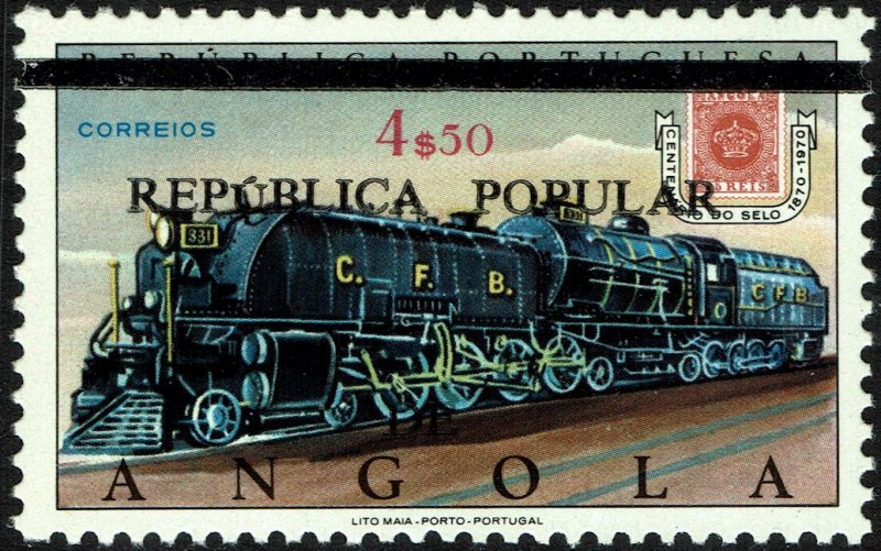 Angola #616B  MNH - Train Locomotive Ovpt (1980)
