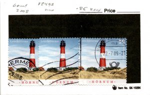 Germany, Postage Stamp, #2493 (3 Ea) Used, 2008 Lighthouse (AC)