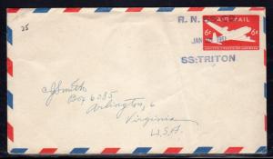 US Naval SS Triton Ship Cover 1952 b452