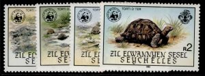 SEYCHELLES - Zil eloigne sesel QEII SG120-123, 1985 giant tortoise set, NH MINT.