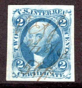 R7a - 2c - Certificate Revenue - Blue - imperf - used - MS cancelled - XF