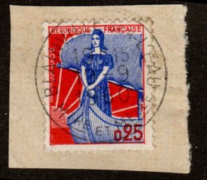 France  #942, Used, Postmark BLAINVILLE sur L'EAU, Mthe et Melle., 10-9-1960