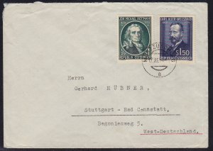 Austria - 1954 - Scott #594,595 - used on cover to Germany