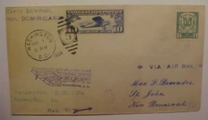 DOMINICAN REP. 1927 MIXED US FLIGHTS 1928 WASH.DC MY 1 B/S CANADA