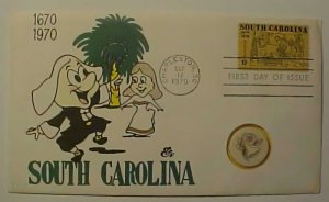 US FDC BUTTON 1970 SOUTH CAROLINA