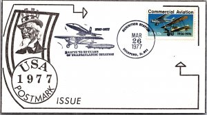 US EVENT COVER CACHETED SALUTE TO 50 YEARS OF TRANSATLANTIC FLIGHT 1977