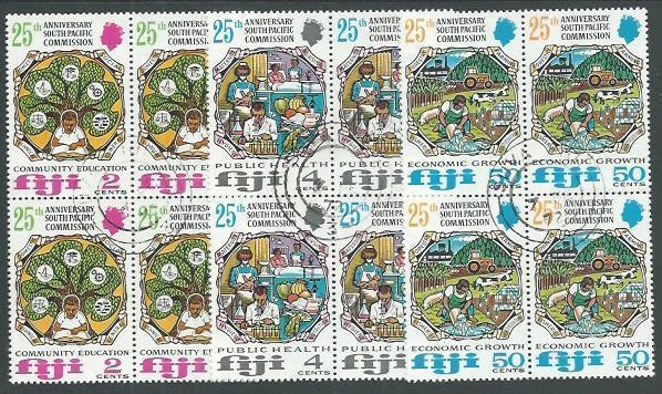 FIJI 1972 South Pacific Commission set blocks of 4 fine used...............64798