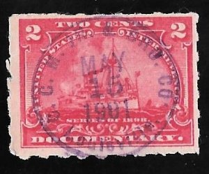 R164 2 cent SUPERB Documentary Battleship Stamps used F