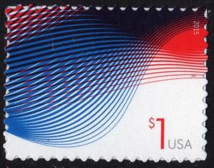 SC#4953 $1.00 Patriotic Waves Single (2015) SA