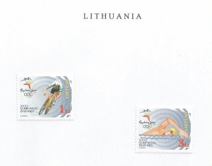 LITHUANIA - 2000 - Sydney Olympics - Perf 2v Set - M L H