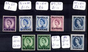 Bahrain QEII Wildings mint collection all catalogued WS11594