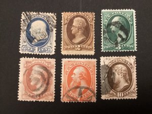 ICOLLECTZONE  US 156-61 F/VF used Very attractive lot Fancy Cancel on 160