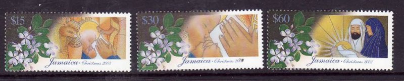 Jamaica-Sc#980-2-Unused NH set-Christmas-Flowers-2003-