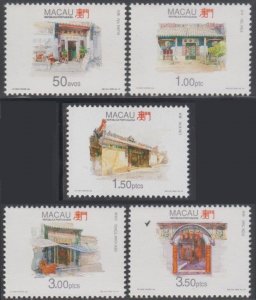 Macau 1995 Chinese Temples Series III Stamps Set of 5 MNH