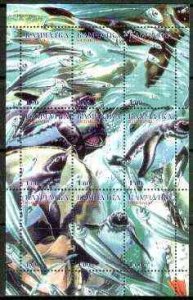 KAMCHATKA - 1998 - Sealife #1 - Perf 9v Sheet  - Mint Never Hinged-Private Issue