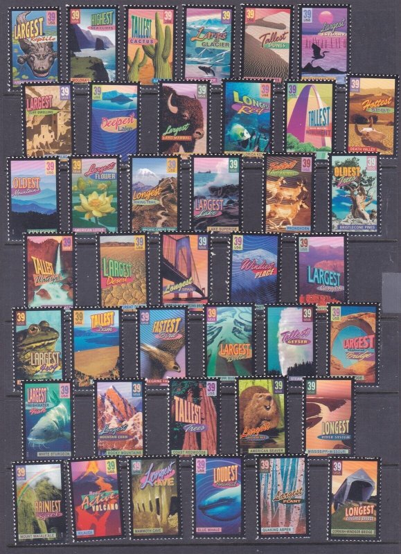 US 4033-72 MNH 2006 39¢ Wonders of America Self-Adhesive Singles Set of 40 VF