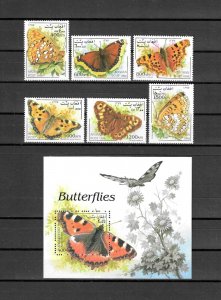 AFGHANISTAN 1998 BUTTERFLY SET WITH MINISHEET MNH