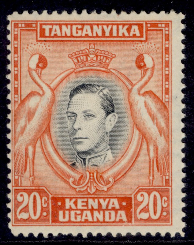 KENYA UGANDA TANGANYIKA GVI SG139a, 20c black & orange NH MINT. Cat £50. PERF 14