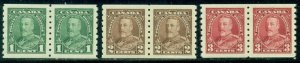 CANADA SCOTT #'s 228-230 PAIR SET, MINT, OG, NH, XF, FRESH, GREAT PRICE! (SP)