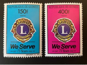 Guinea 1992 Mi. 1374 1375 Lions Club International We Serve 75 years