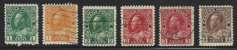 Canada #104 thru #122 VF COMPLETE SET!!!