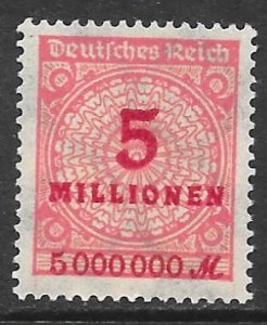 Germany 285: 5mil m Numeral, MH, F-VF